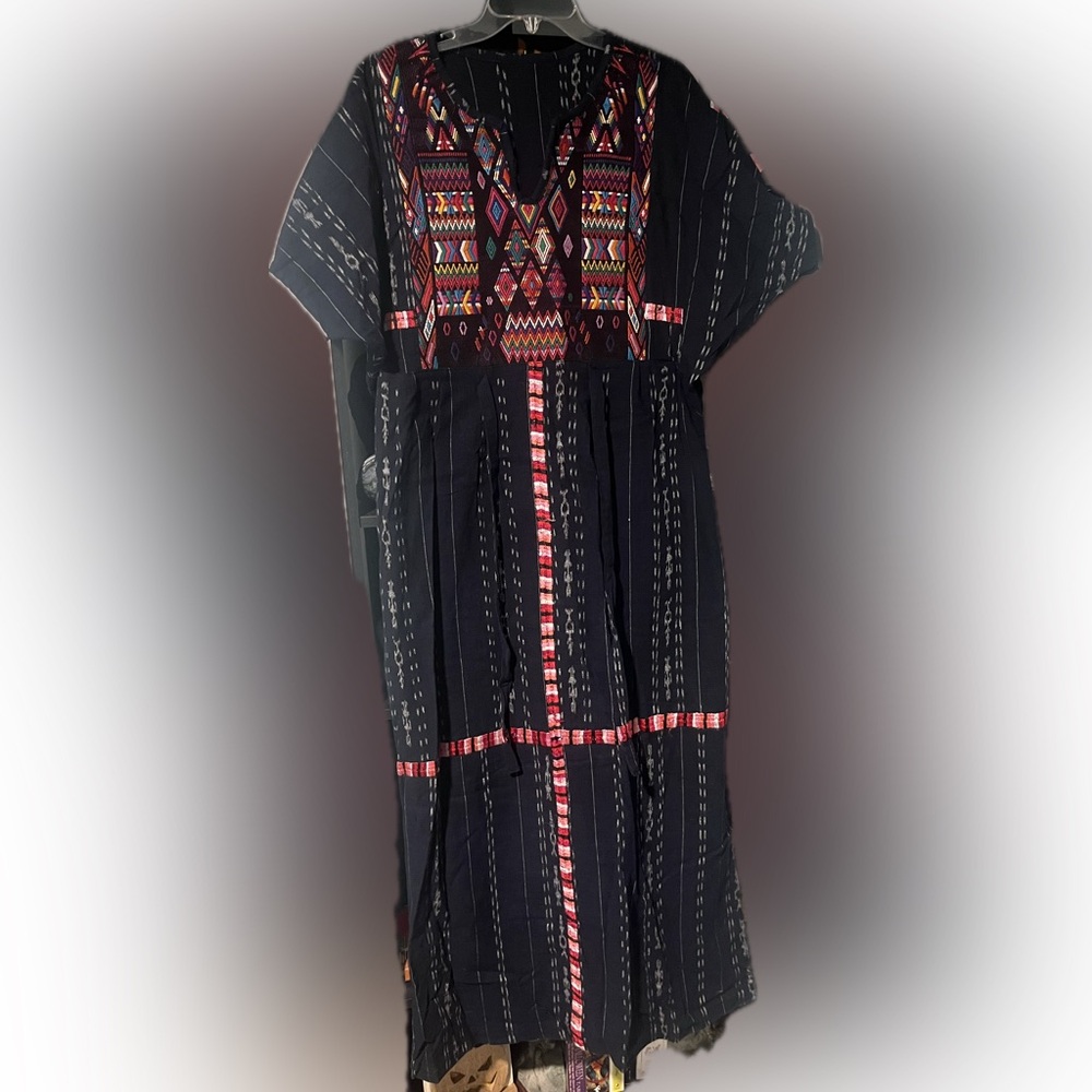 Guatemalan Dress - One of a Kind Handwoven Huipile Vintage Embroidered 1970s